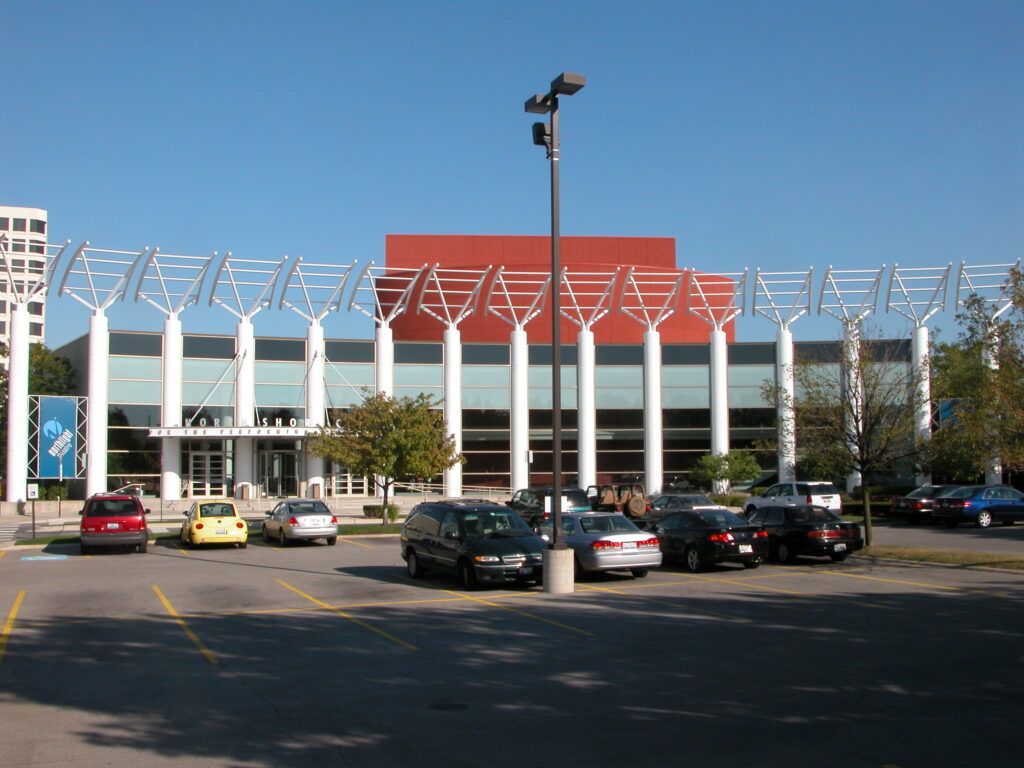 North Shore Center for the Performing Arts in Skokie after exterior painting