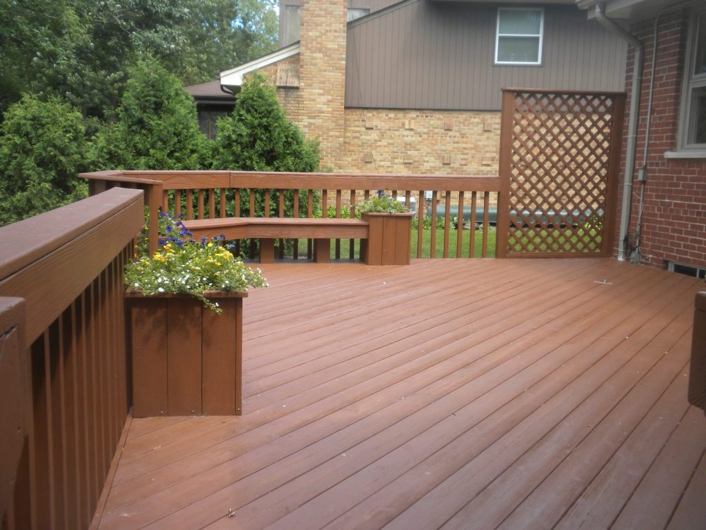 Backyard deck after staining and refinishing by Pete the Painter