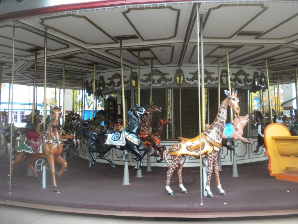 Columbia carousel at Six Flags Great America with restored decorative paint